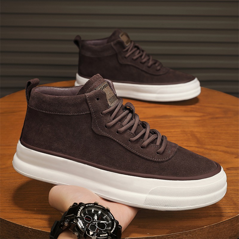 High Top Premium Leather Lightweight Casual Shoes