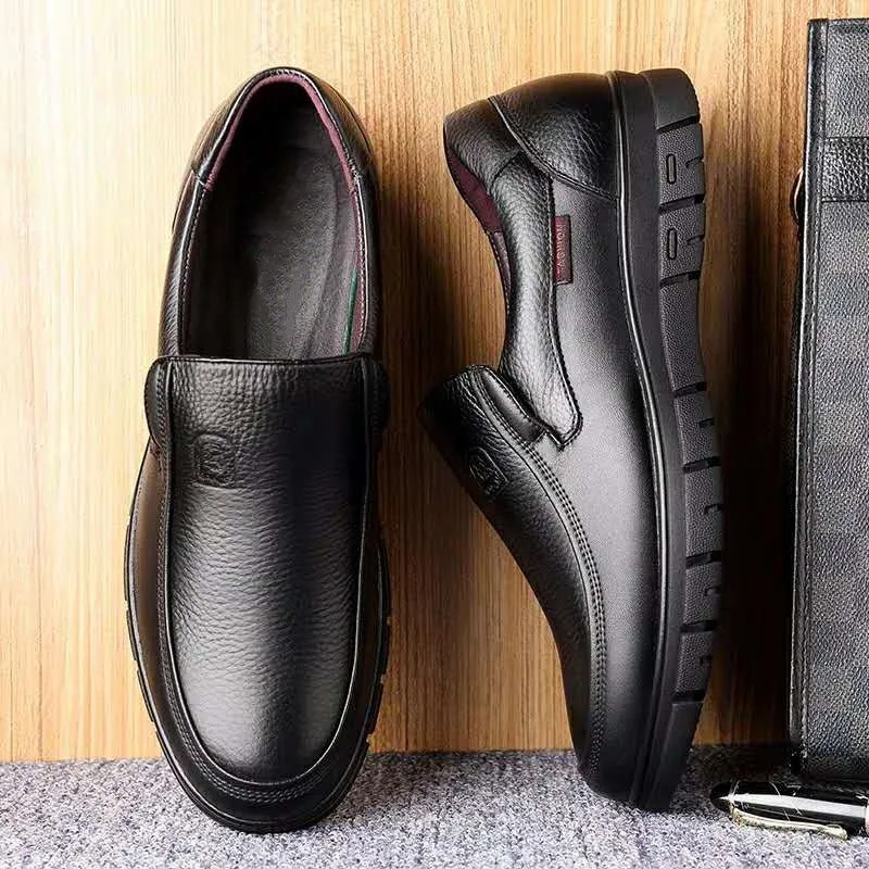 Premium Leather Round Head Men's Loafers Shoes