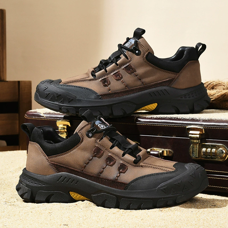 Genuine leather Anti-slip & Shock Absorption Men's Safty Boots 