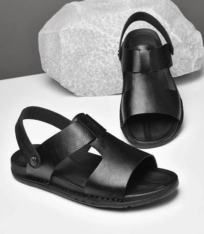  Cowhide Flat Bottomed Two-way Half Slippers 
