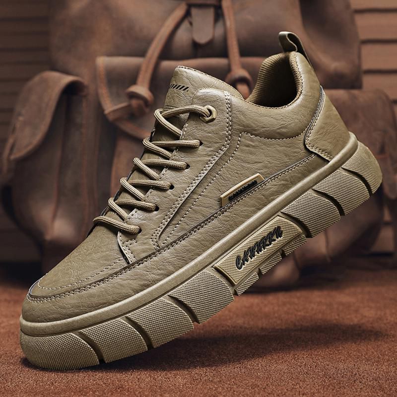 Comfortable British Style Leather Non-slip Men's Casual Shoes 