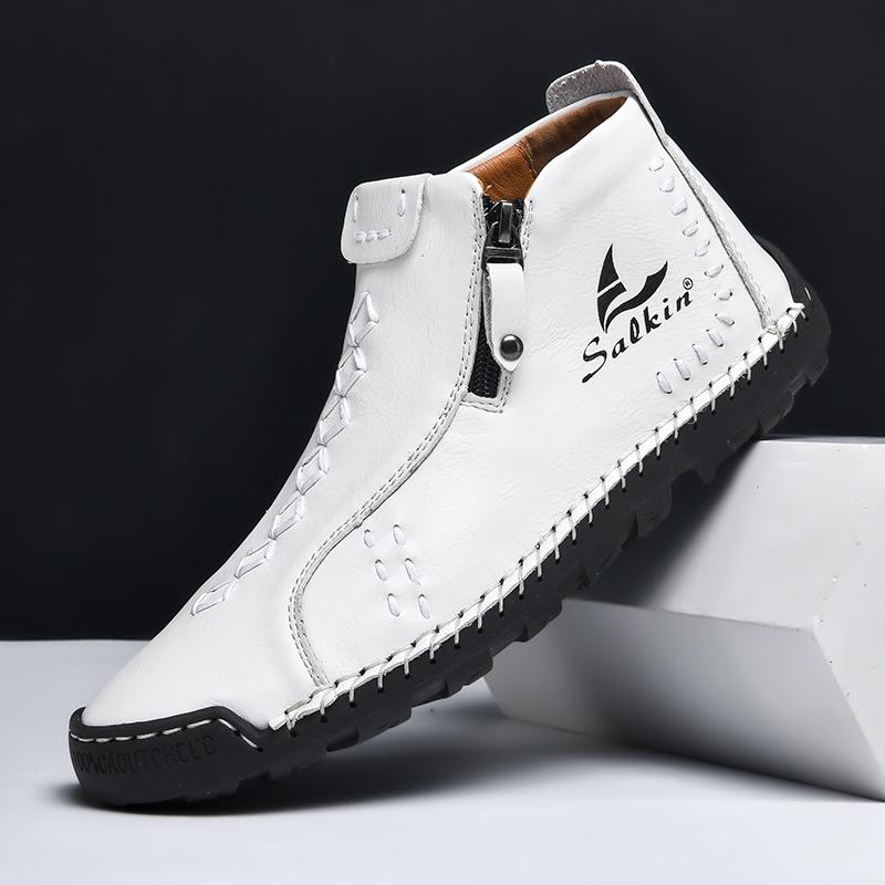 Men’s Outdoor Casual Handmade Zipper Boots