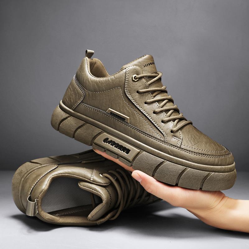 Comfortable British Style Leather Non-slip Men's Casual Shoes 