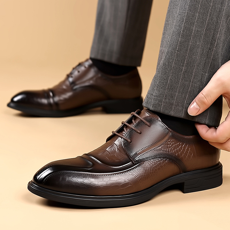 Round Toe Lace Up Soft Sole Formal Shoes