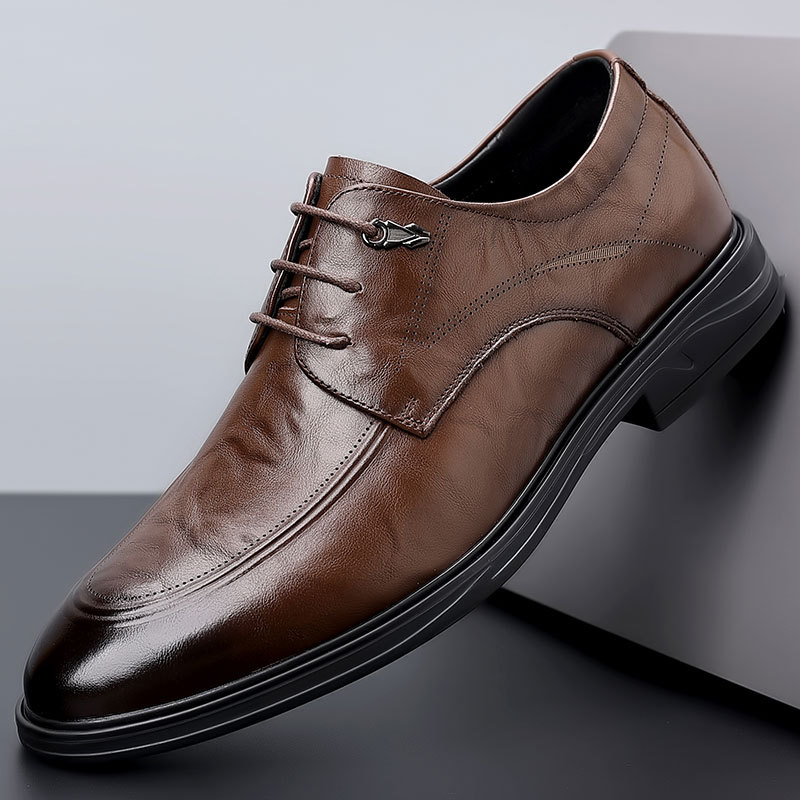 Men’s Pointed Toe British Derby Shoes