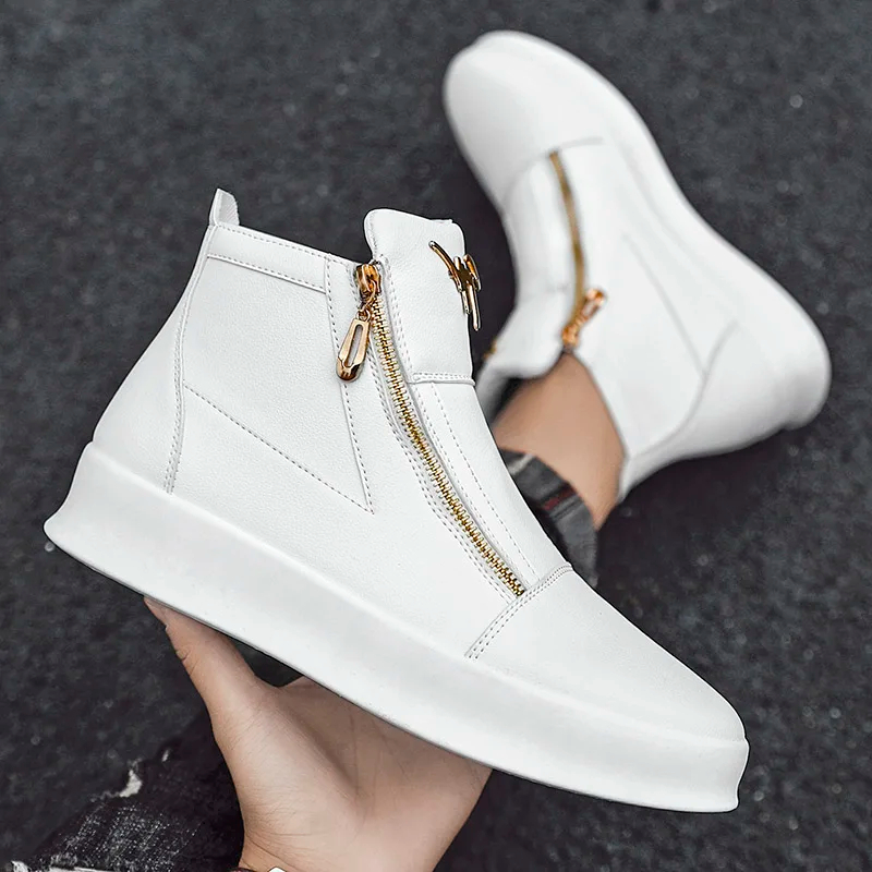  British Style High Top Trendy Zipper Men's Casual Shoes 