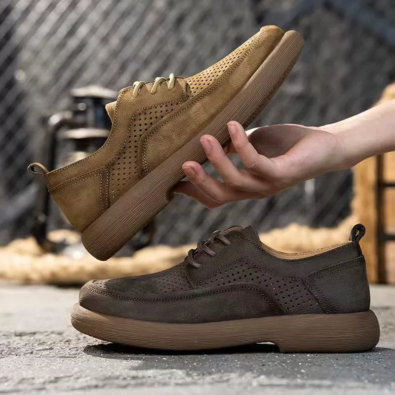 Breathable Rubber Soled Men's Retro Shoes