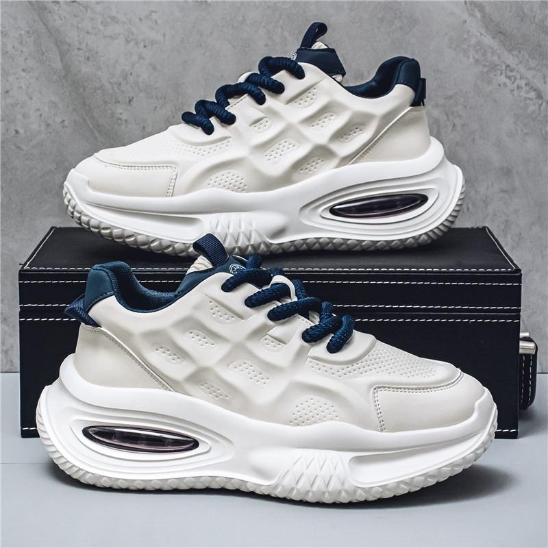 Men's Chunky Sole Retro Sneakers with Color Block Design