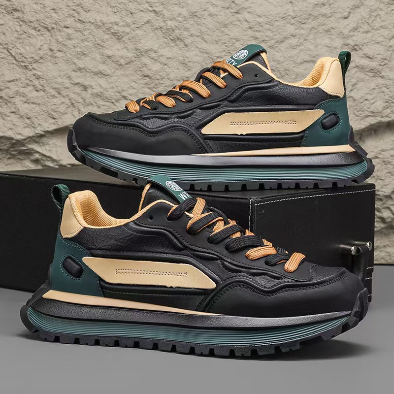 Men’s Breathable Lace Up Round Toe Casual Shoes