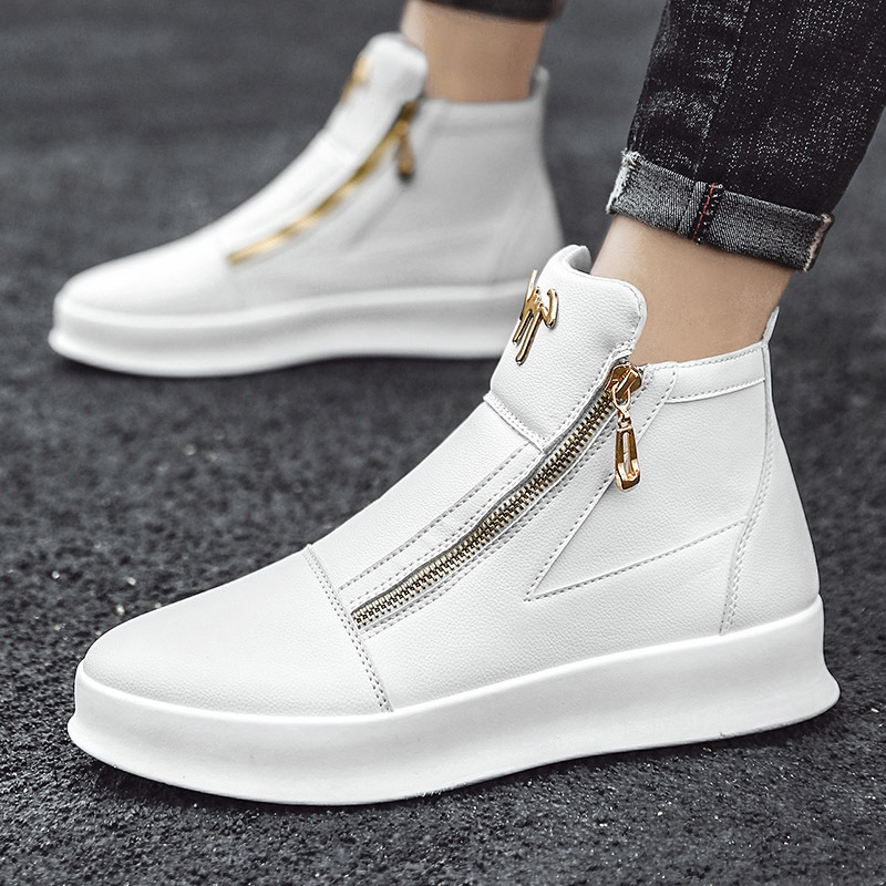  British Style High Top Trendy Zipper Men's Casual Shoes 