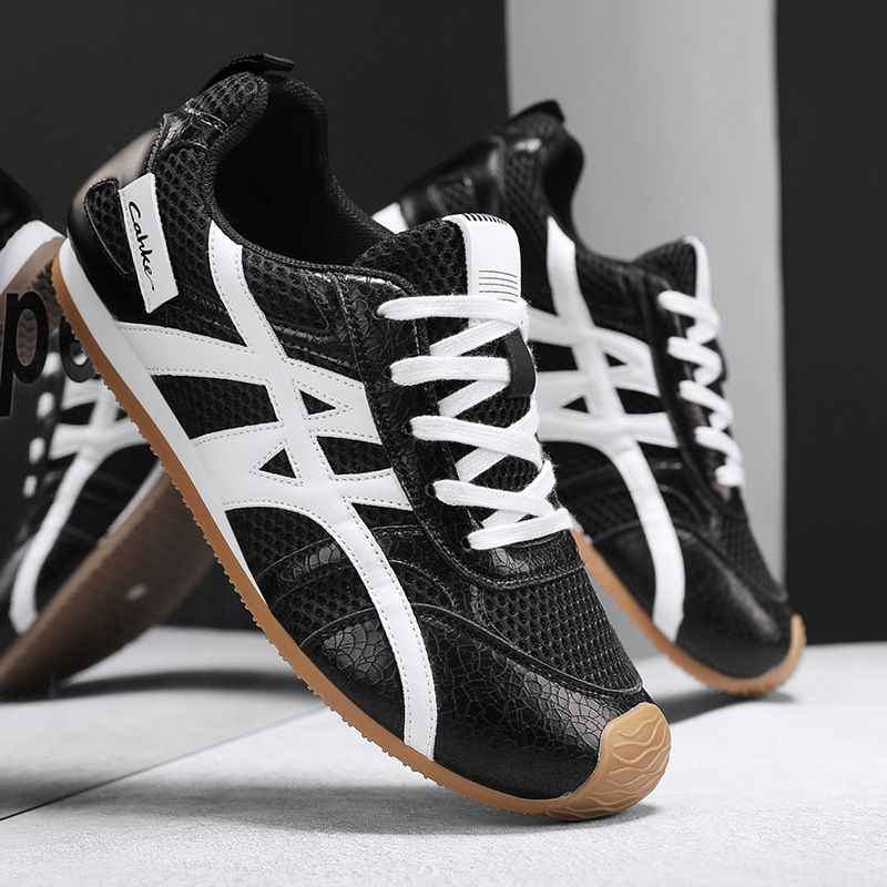 Breathable Colorblock Lace Up Casual Shoes