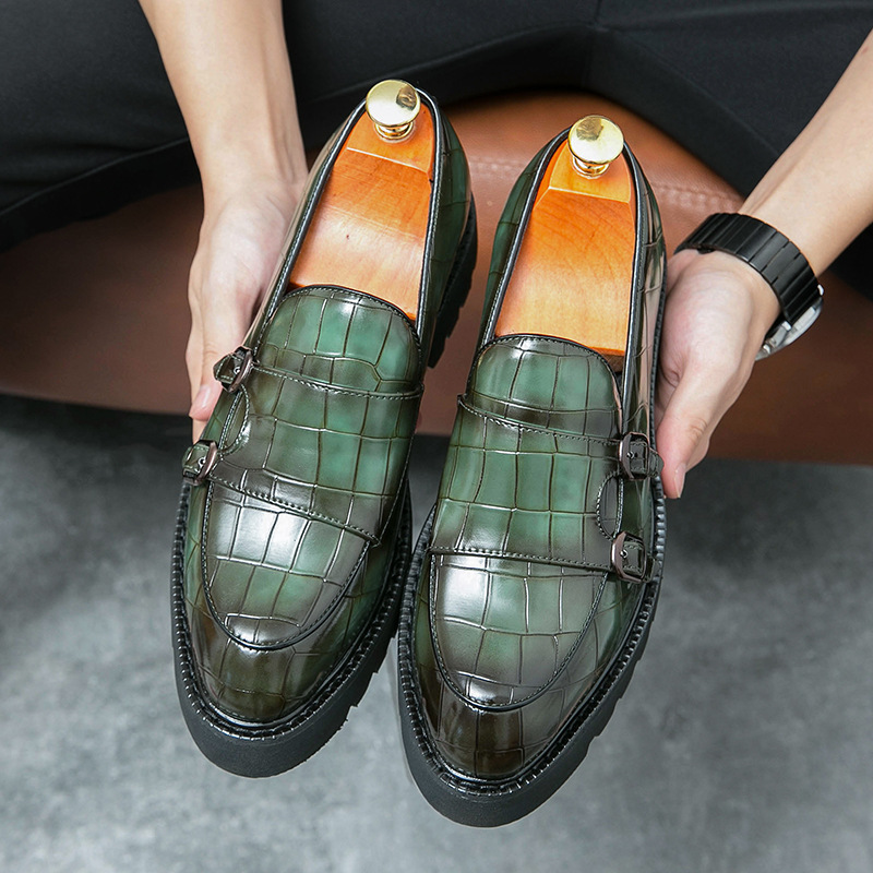 Shiny Lattice Design Modern Style Formal Shoes