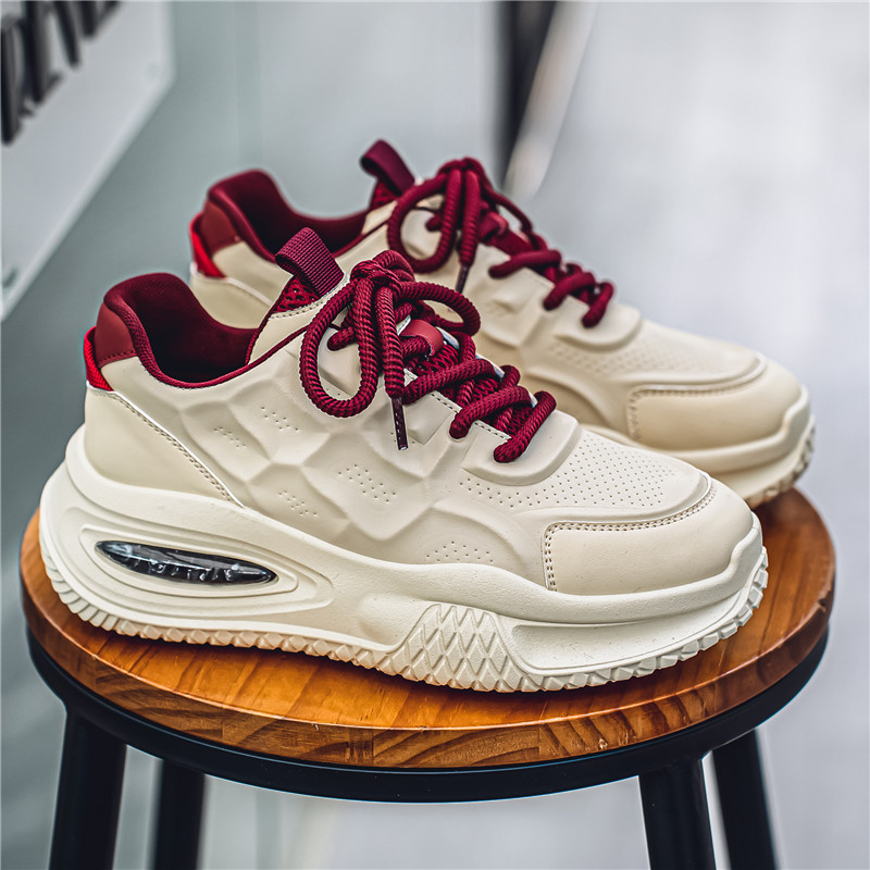 Men's Chunky Sole Retro Sneakers with Color Block Design