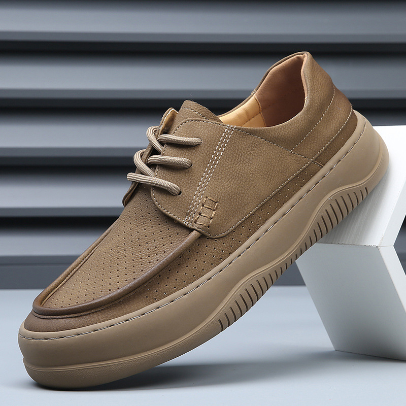 Retro Style Perforated Design Business Casual Shoes