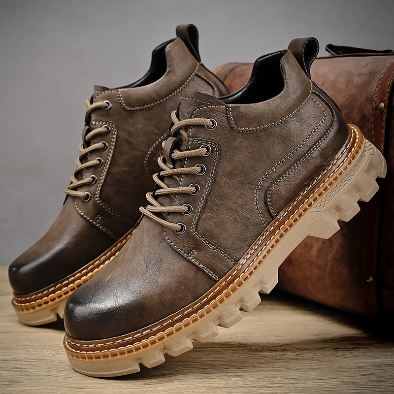 Durable Stitched Detail Low Cut Ankle Martin Boots