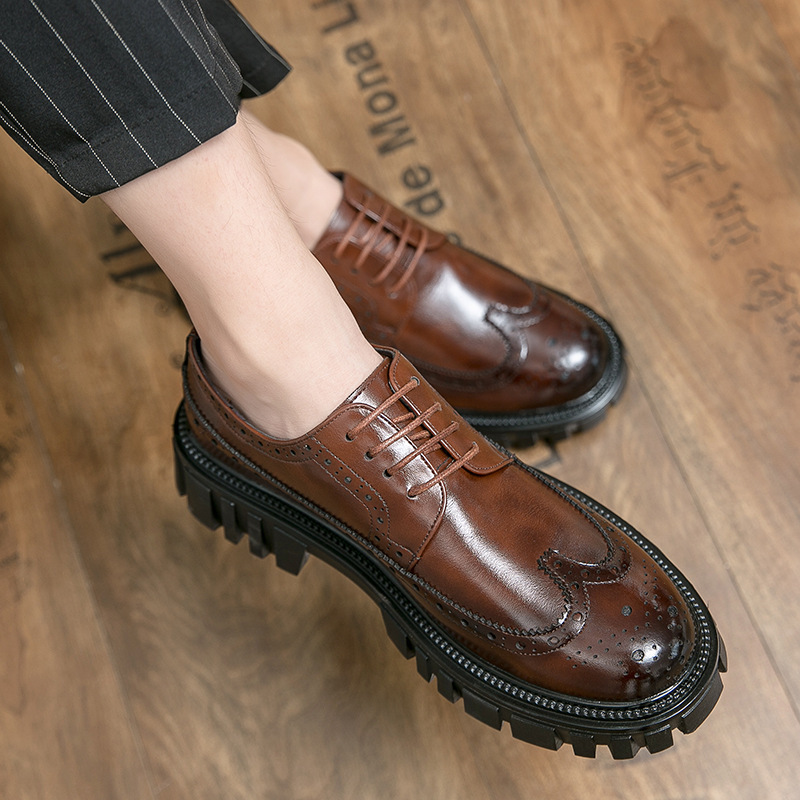 Versatile Thick Sole Brogues Formal Shoes