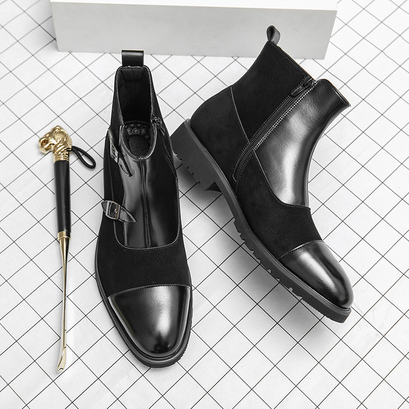 Premium Leather High Top Chelsea Boots