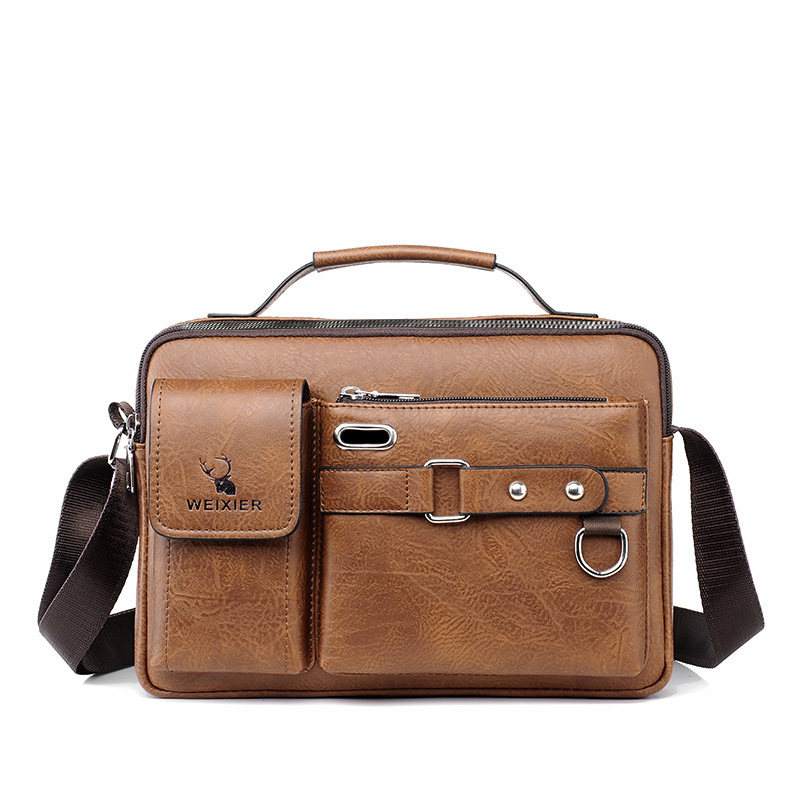 WEIXIER Men's Leather Shoulder Bag