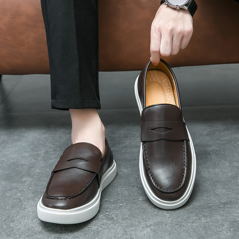 Premium Leather Low Cut Loafers Casual Shoes